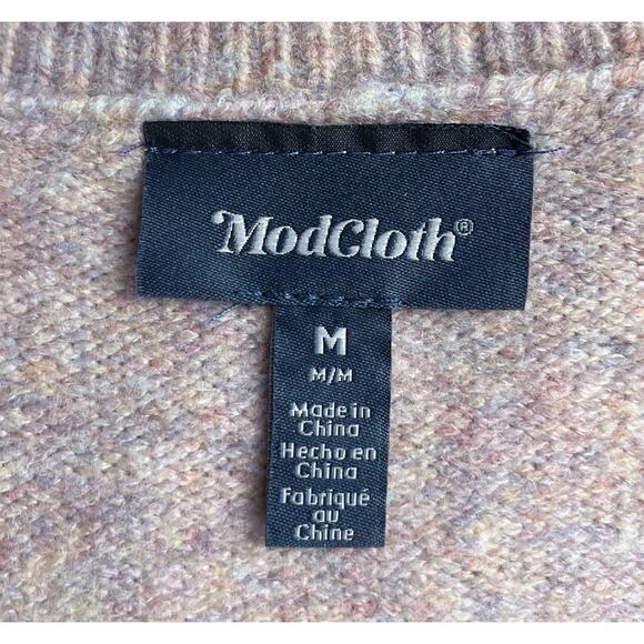 Modcloth Sparkles & Stardust Embellished Sequins V-Neck Sweater Size Medium NEW - Picture 7 of 8